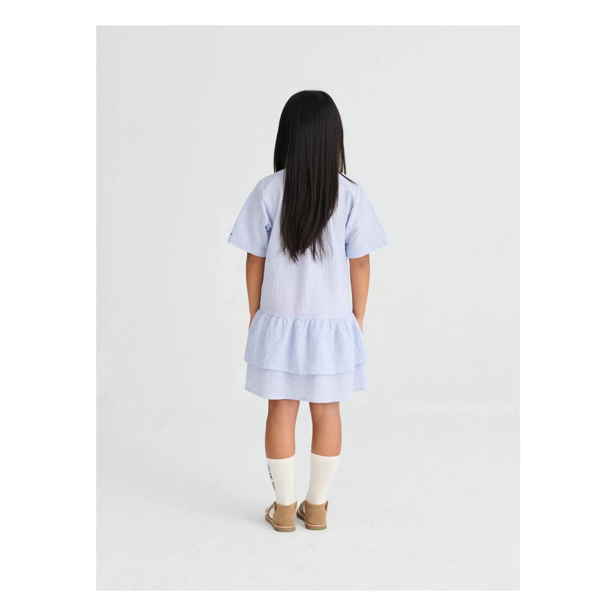 True Artist - N°16 Striped Seersucker Dress | Blue