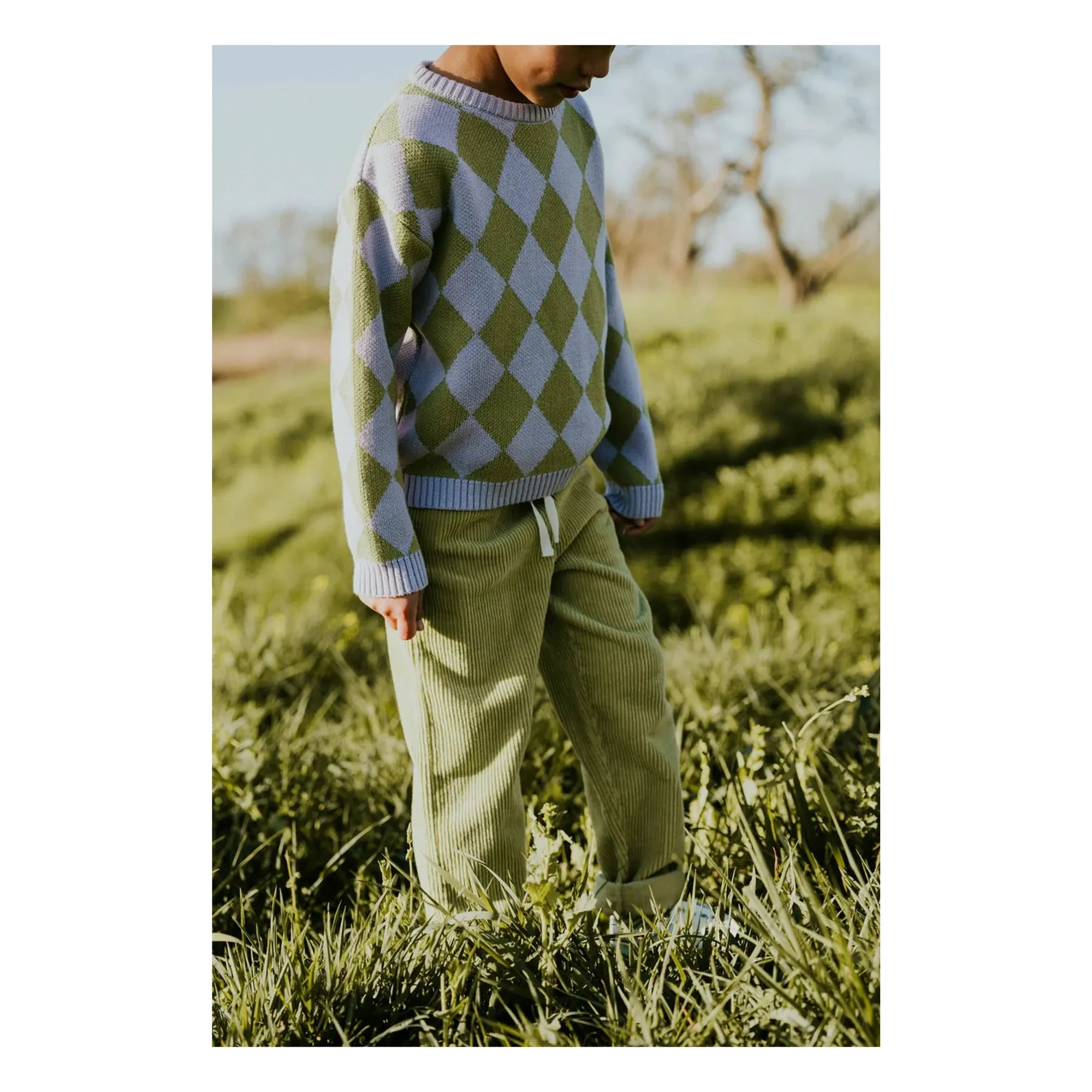 Yuki - Organic velvet pants | Olive