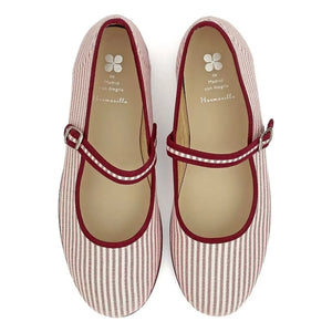 Hermosilla - Striped Aras Ballerina Shoes - Women's Collection | Burgundy