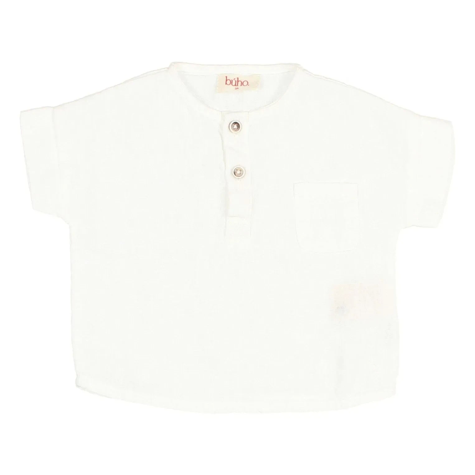 Búho - Linen Baby Shirt | White