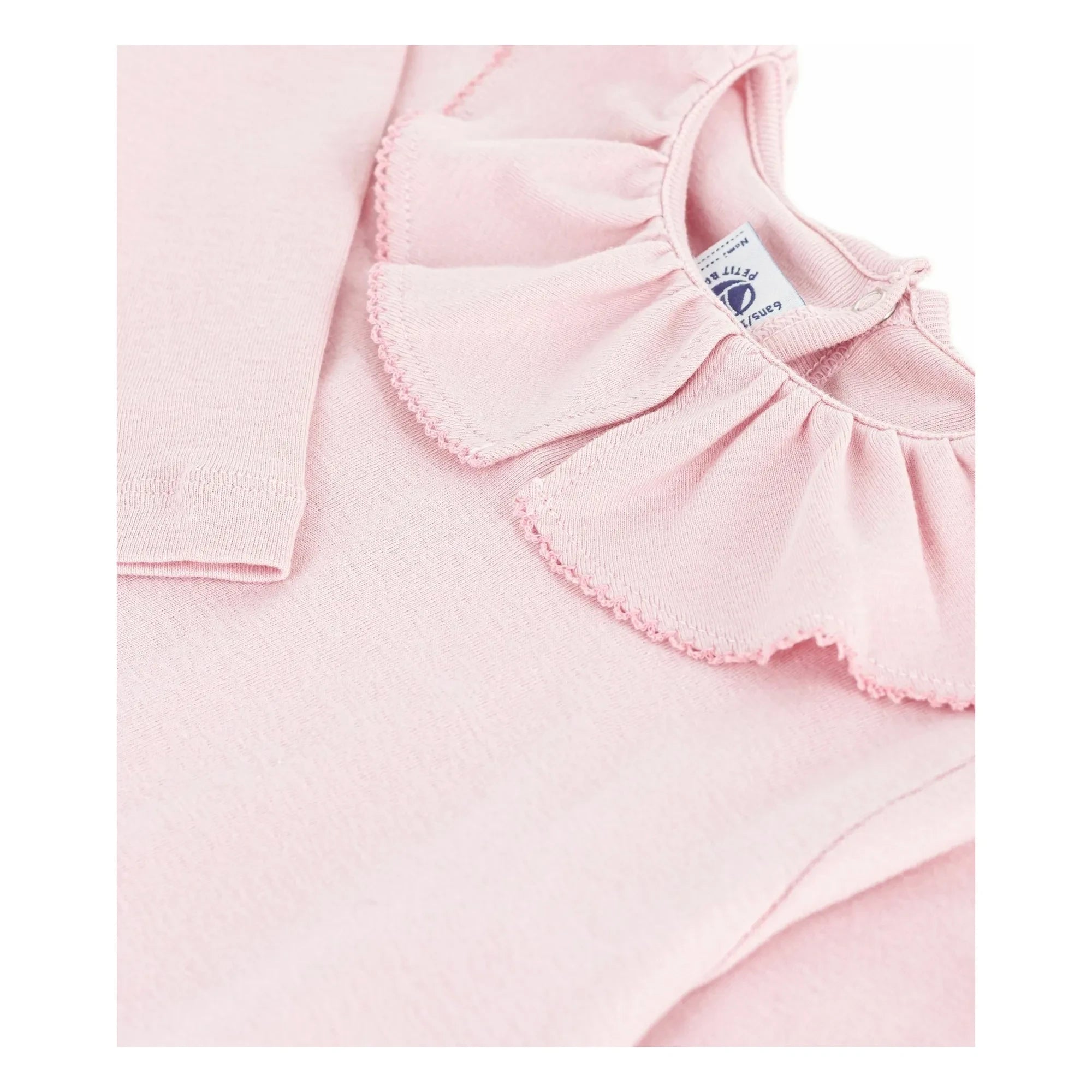 Petit Bateau - Organic Cotton Ruffled Collared T-Shirt | Pink