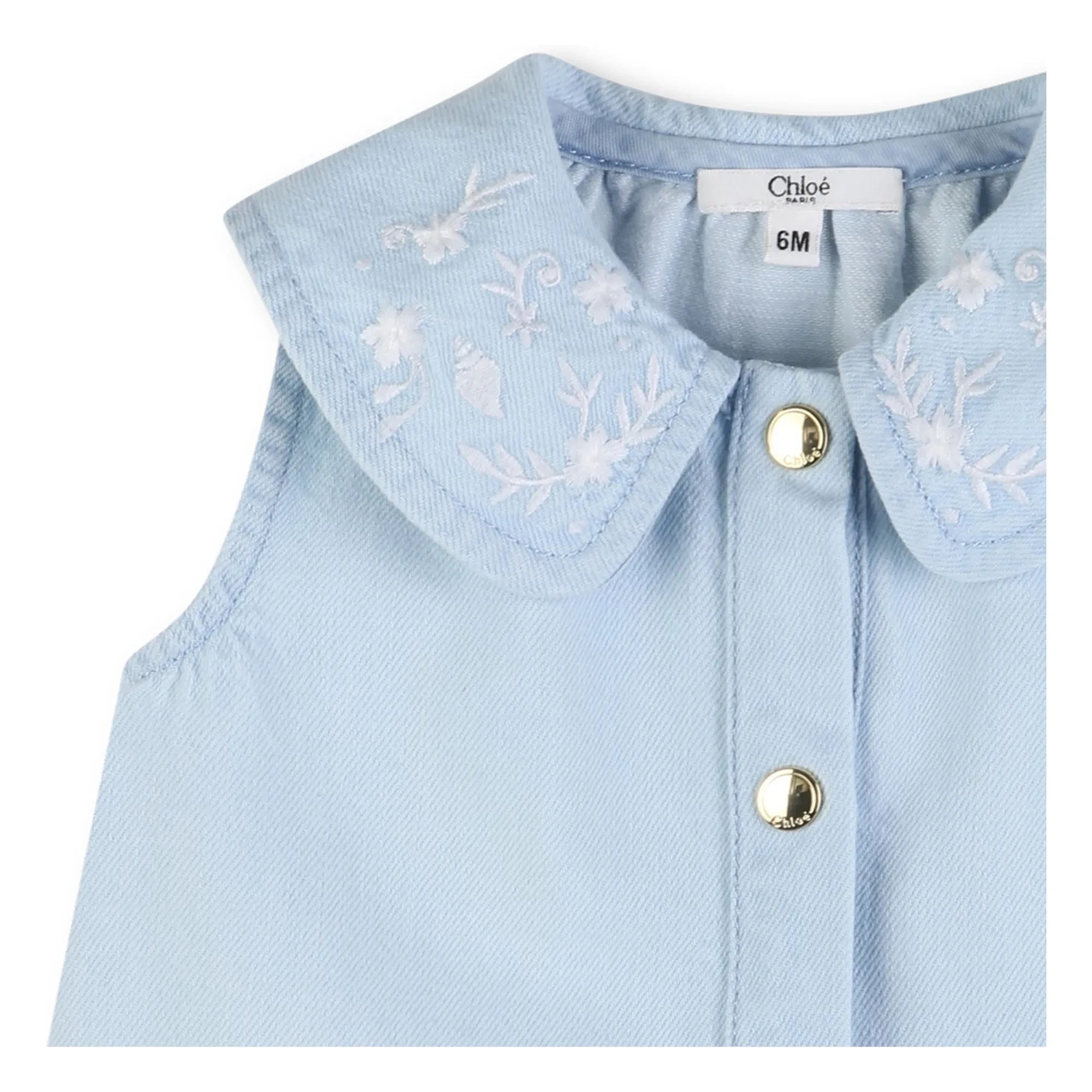 Chloé - Embroidered Denim Top | Blue
