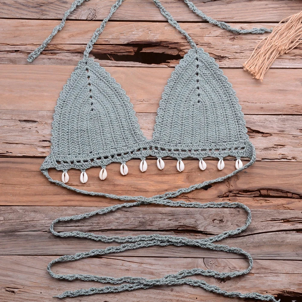 Jesminda - Örme Seksi Kabuk Bikini Üstü