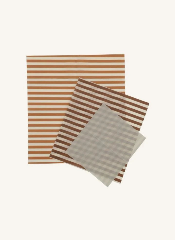 Haps Nordic - Bee Wax Food Wraps - Set of 3 | Terracotta