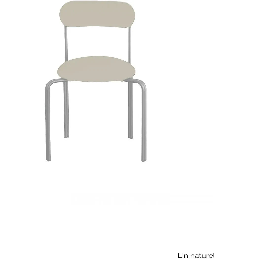 Gabrielle Paris - Violette chair in chrome-plated steel and linen | Grey