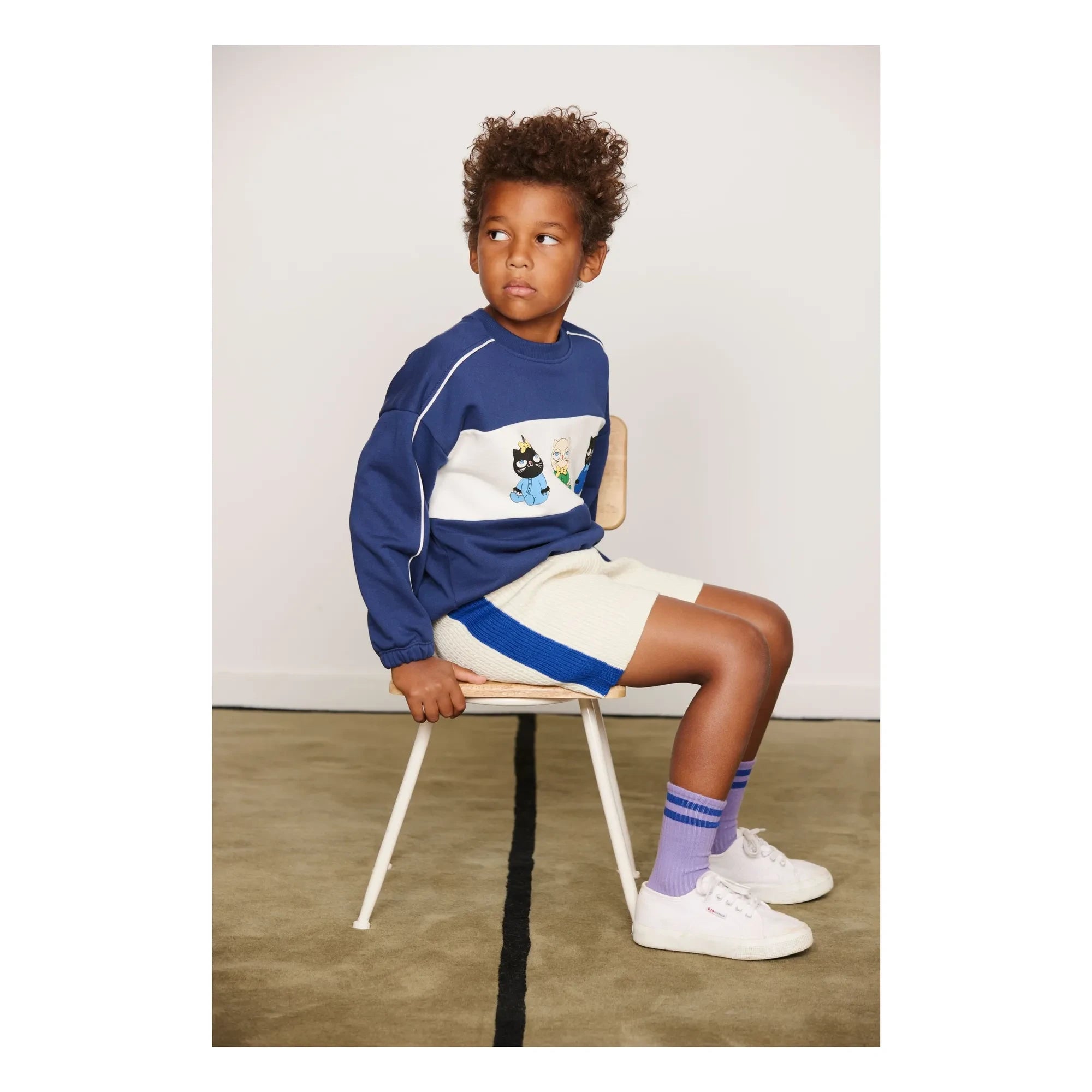 Mini Rodini - Organic Cotton Sweat Animals | Dark Blue