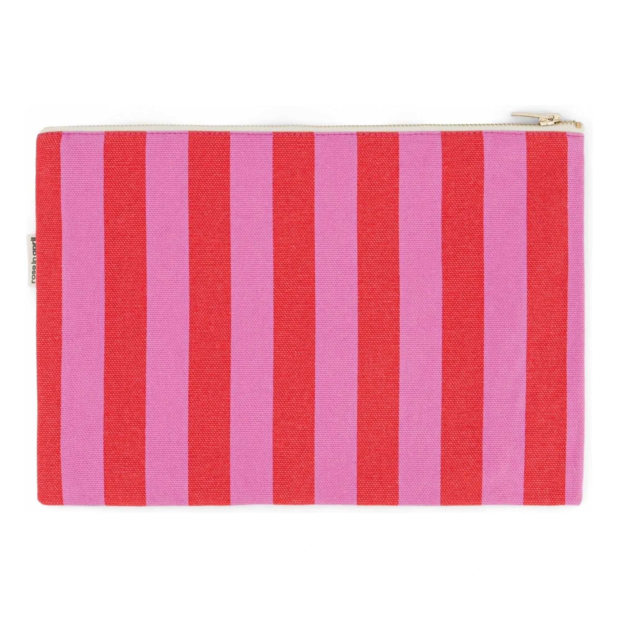 Rose in April - Lili striped clutch bag | Pink
