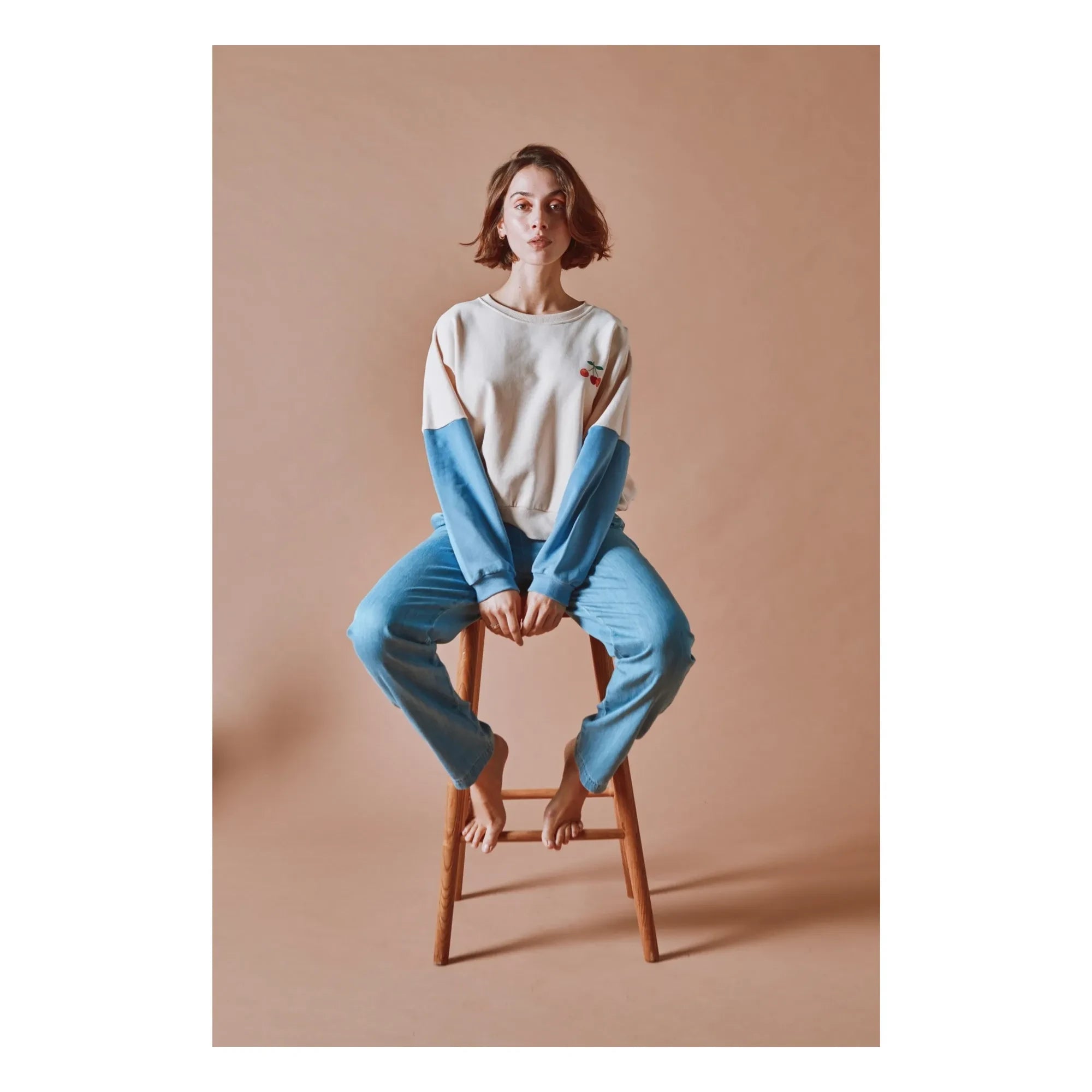 Emile et Ida - Organic Cotton Printed Sweatshirt | Cream