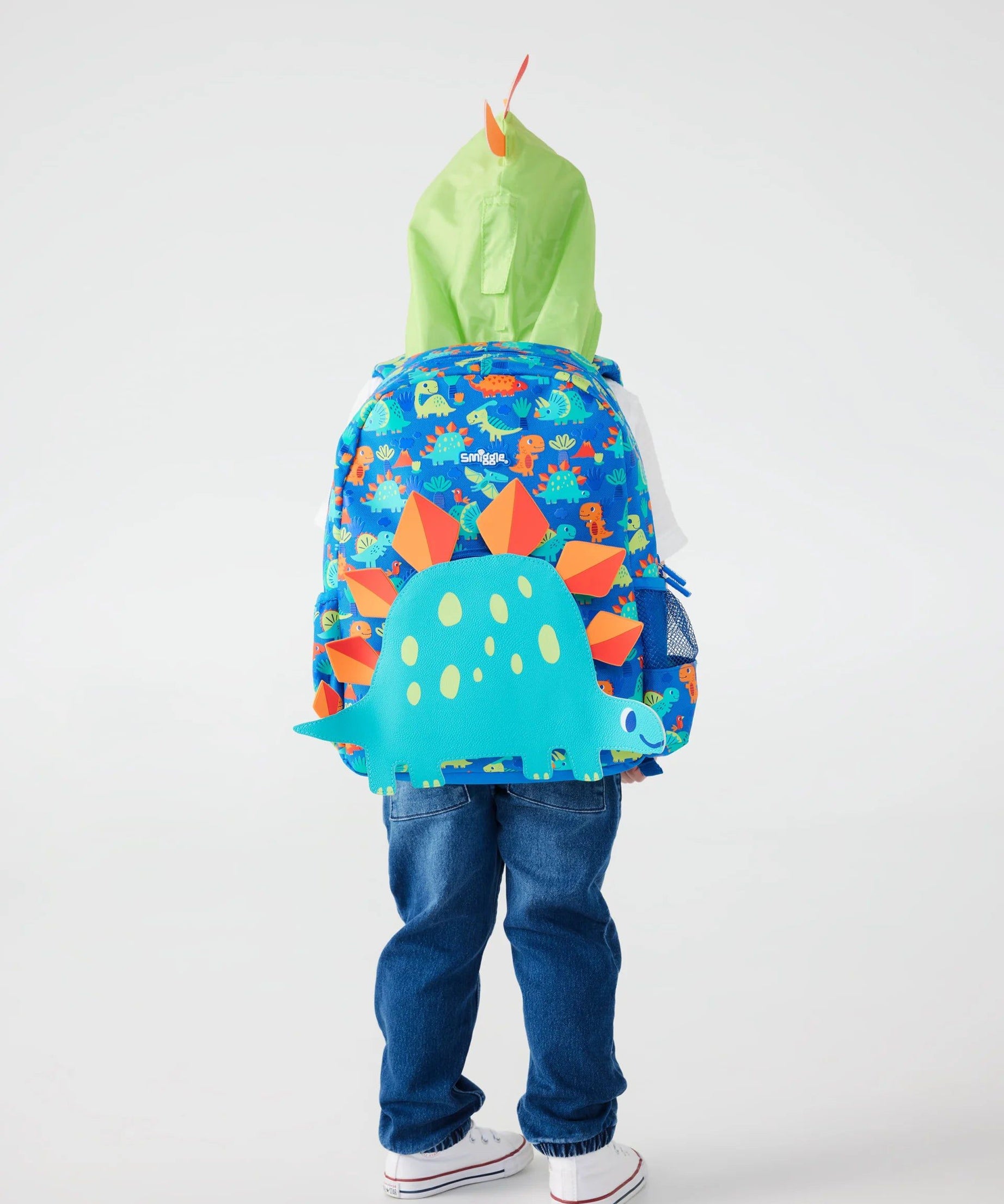 Smiggle - Glide Junior Kapşonlu Sırt Çantası-Dinossi