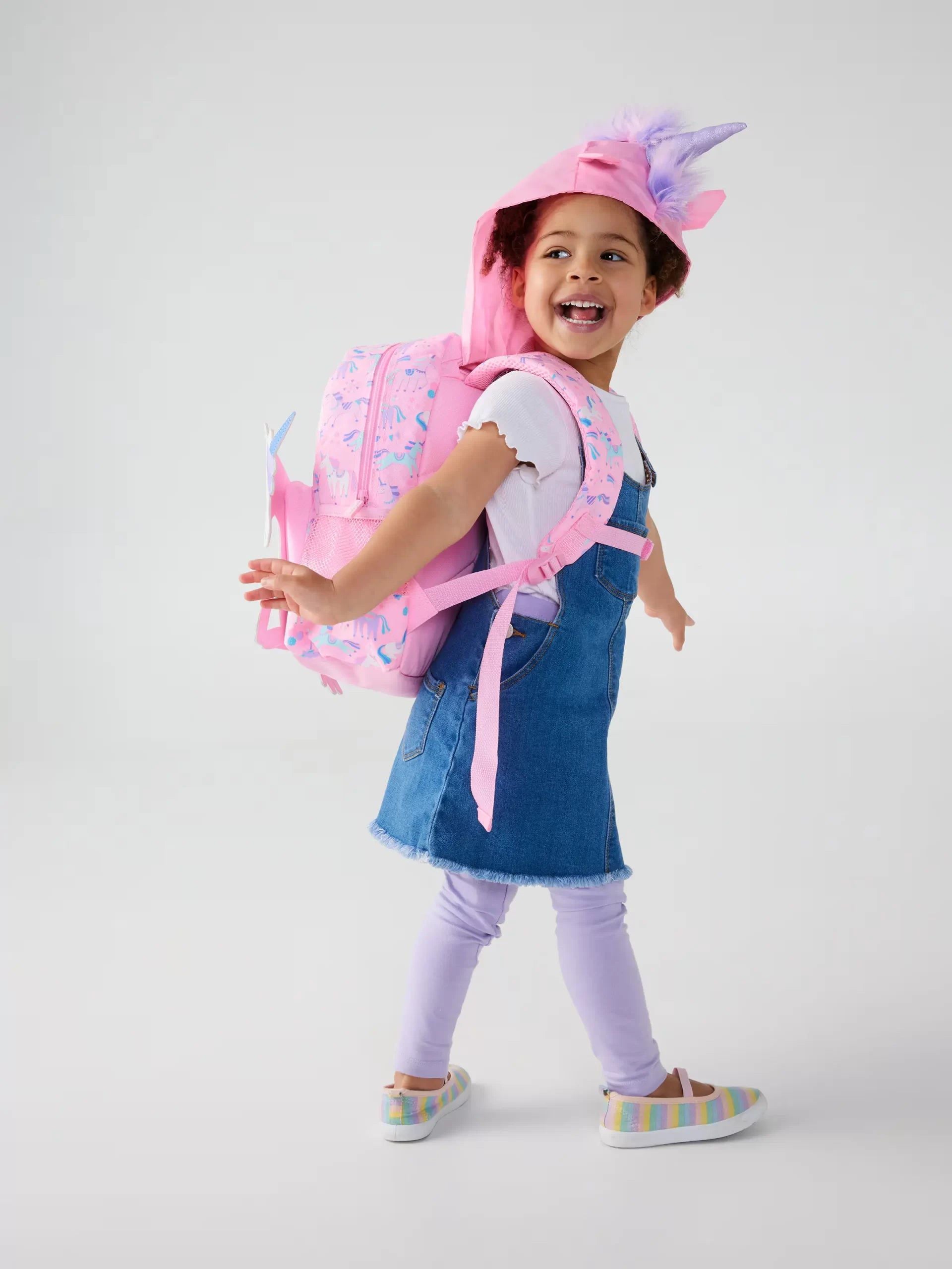 Smiggle - Glide Junior Kapşonlu Sırt Çantası-Dinossi