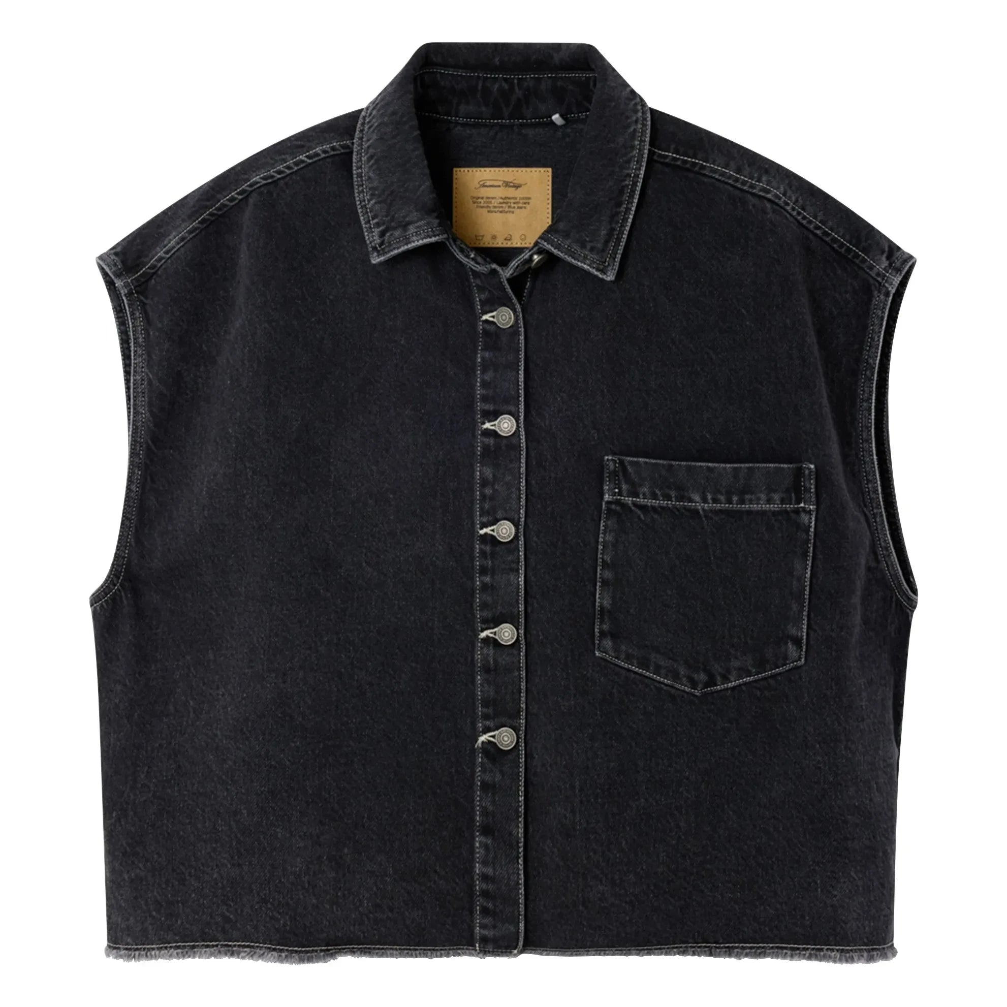 American Vintage - Yopday-B Cotton Sleeveless Jacket | Black