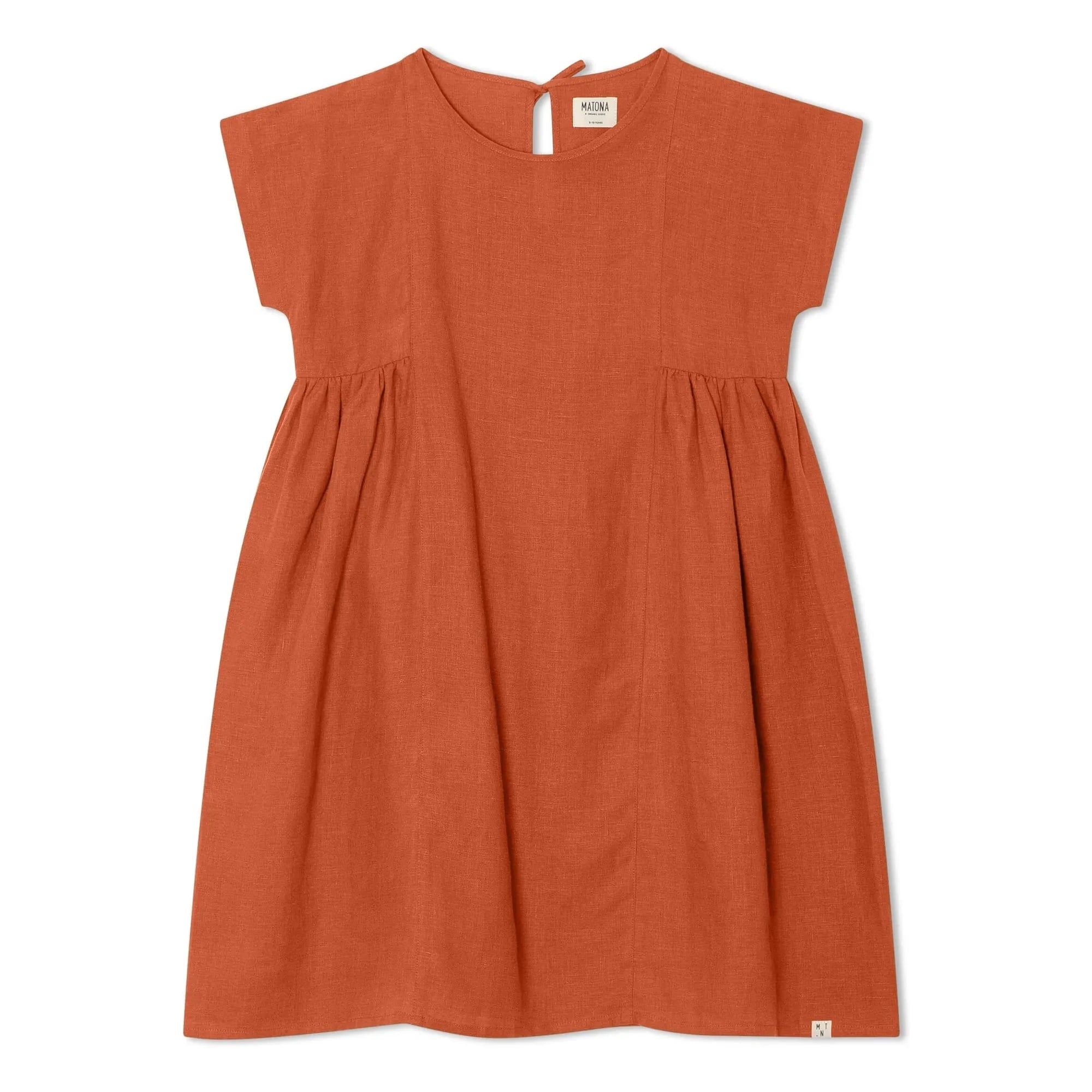 Matona - Box Cut Linen Midi Dress | Dark Green