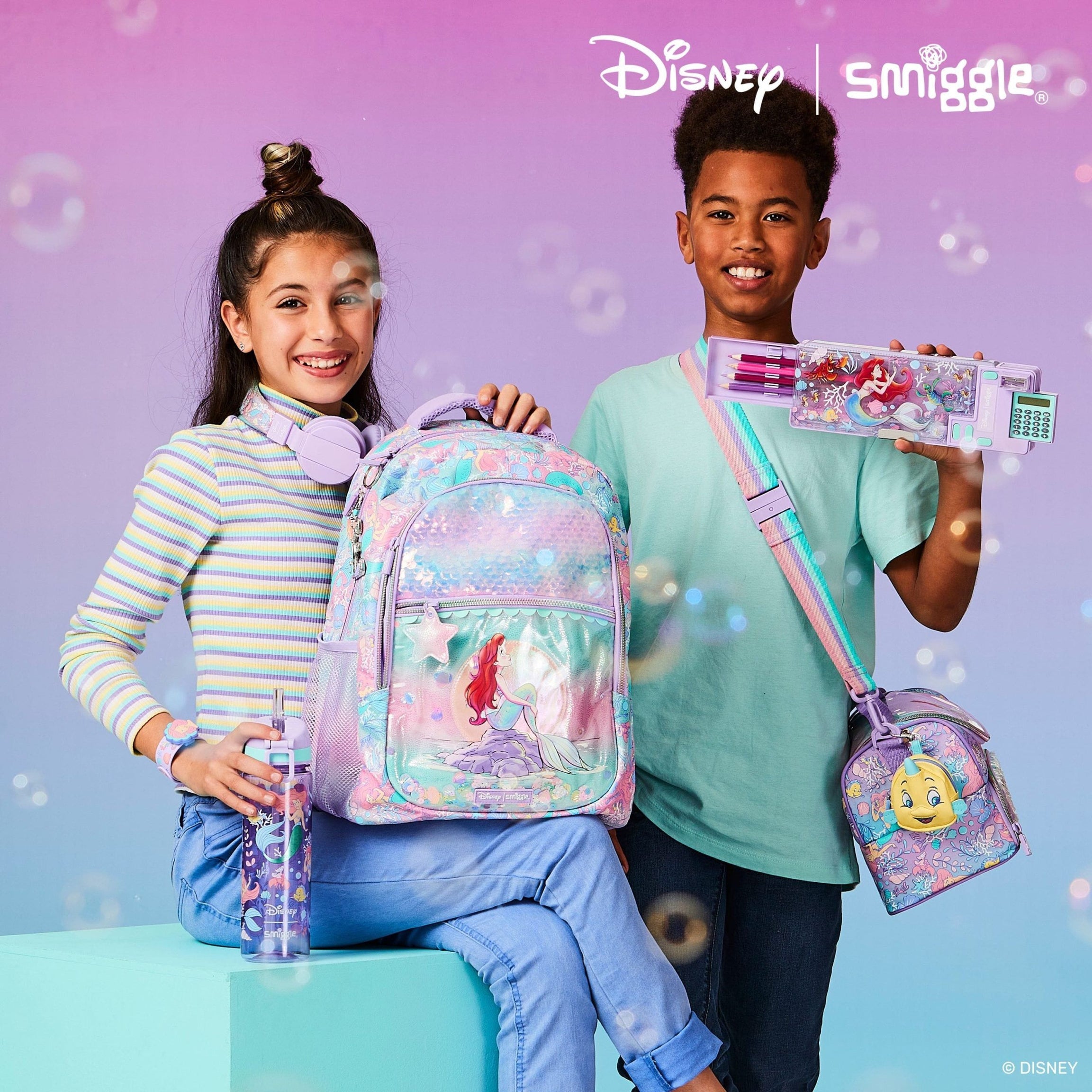 Smiggle - Disney Prenses Pipetli 650ML BPA İçermeyen Suluk-Dinossi