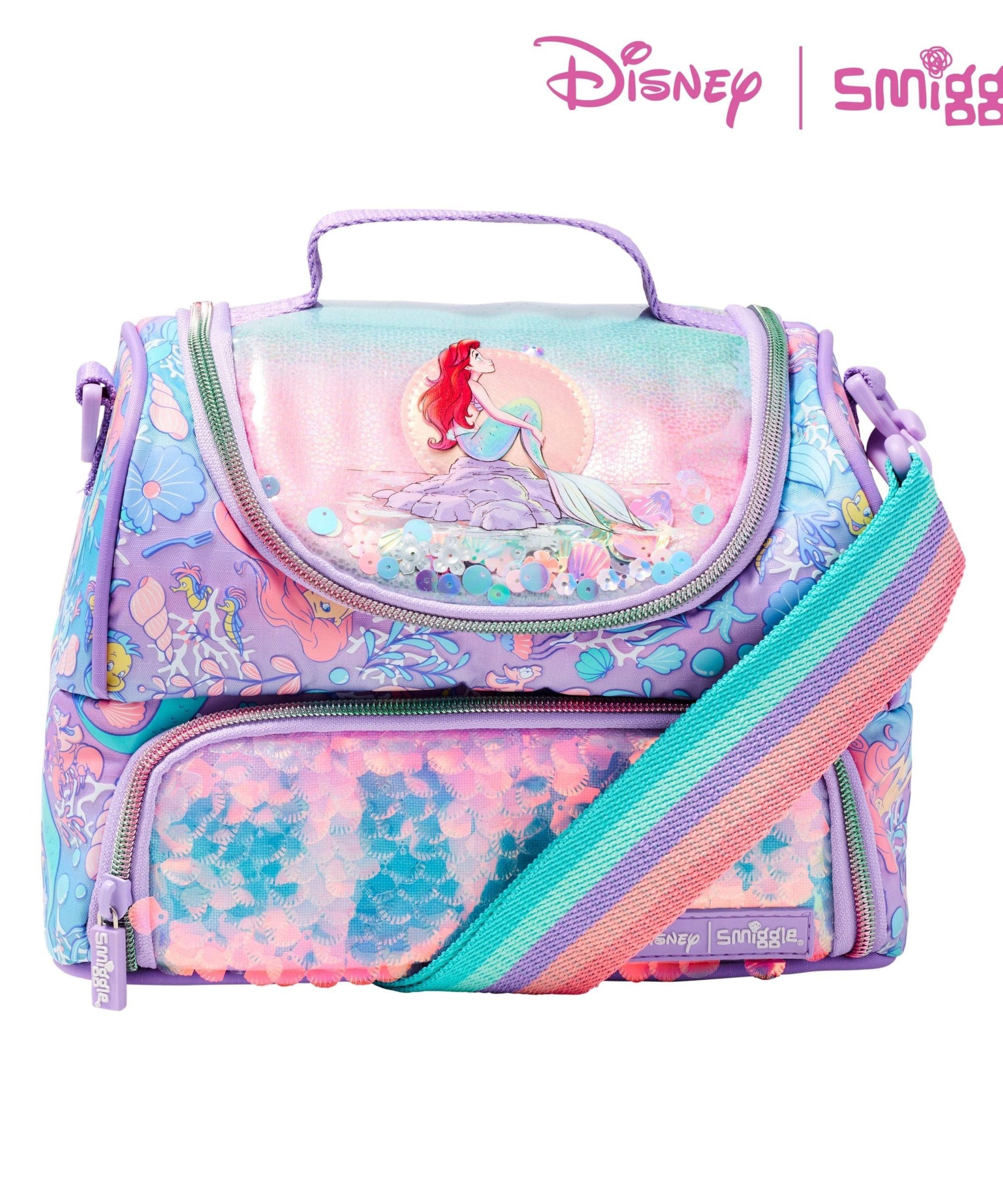 Smiggle Disney Princess Double Layer Lunch Bag with Strap