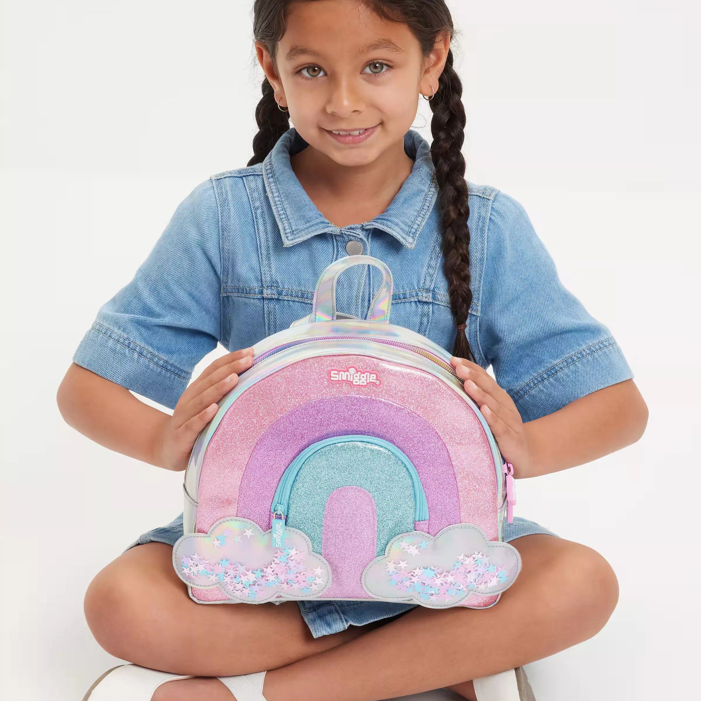 Smiggle - Gökkuşağı Haftasonu Sırt Çantası-Dinossi