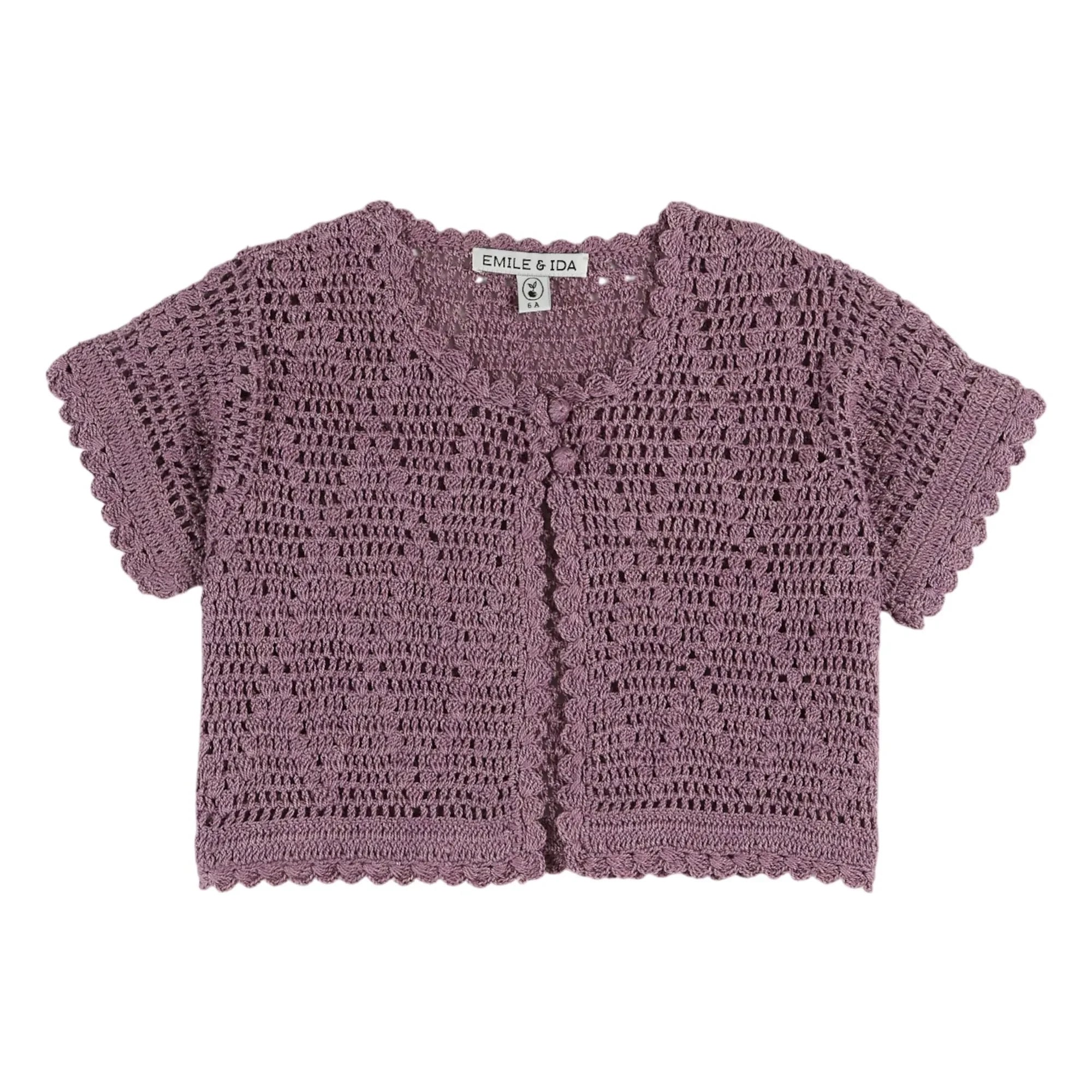 Emile et Ida - Crochet Short-Sleeve Vest | Mürdüm