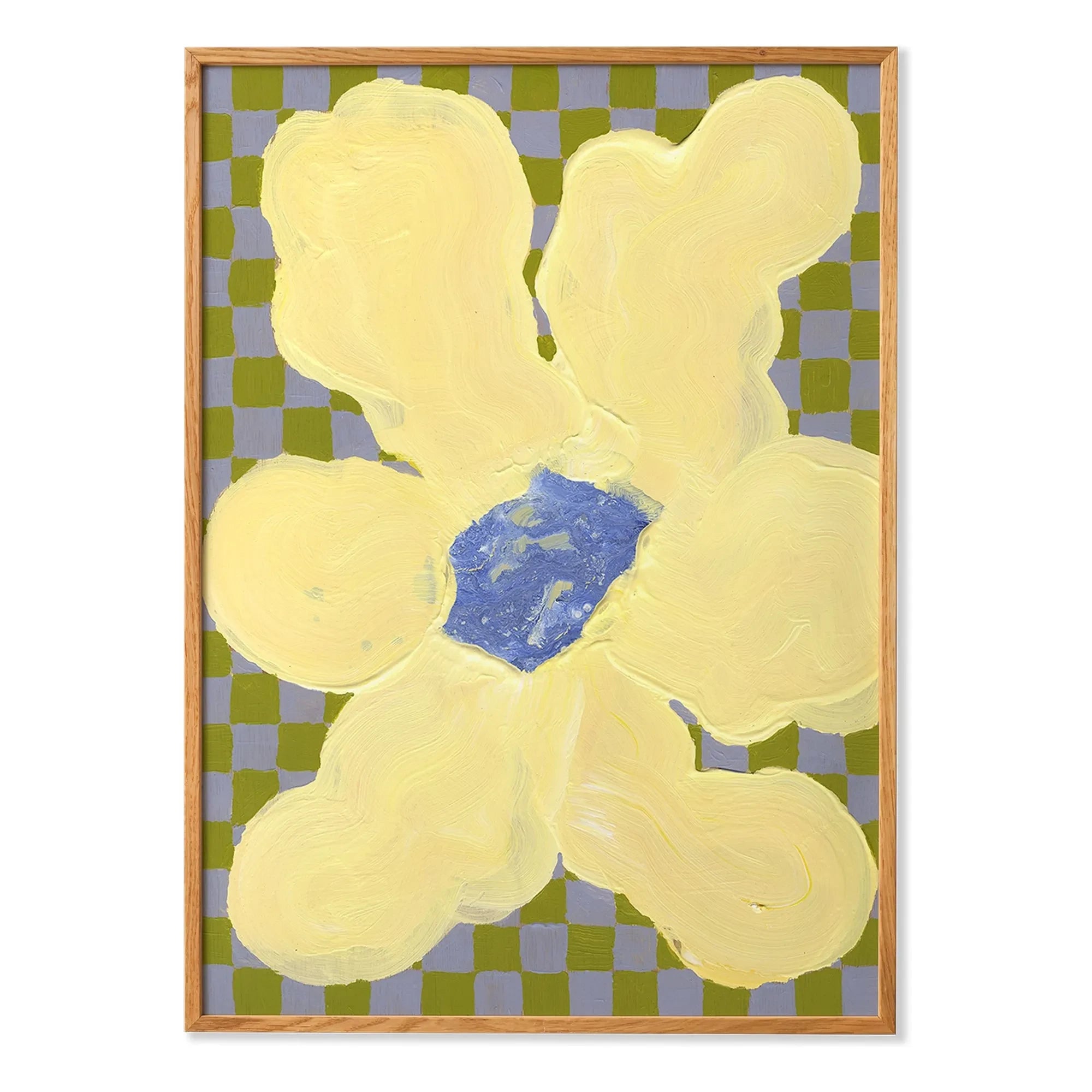 Paper Collective - Flowers with Checks 04 poster, Liat Greenberg | Yellow