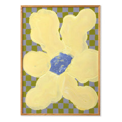 Paper Collective - Flowers with Checks 04 poster, Liat Greenberg | Yellow
