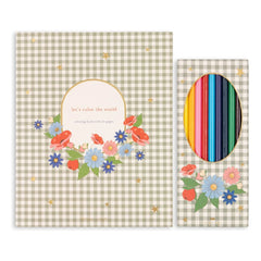 Konges Sløjd - 6-Color Crayon Coloring Book | Sage
