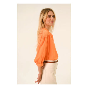Sacrécoeur - Carla Aurora Poplin Blouse | Orange