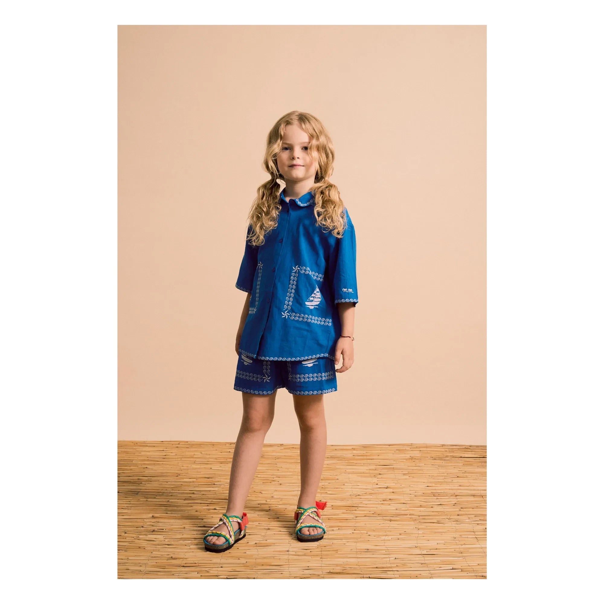 Maison Mangostan - Embroidered Shorts | Blue