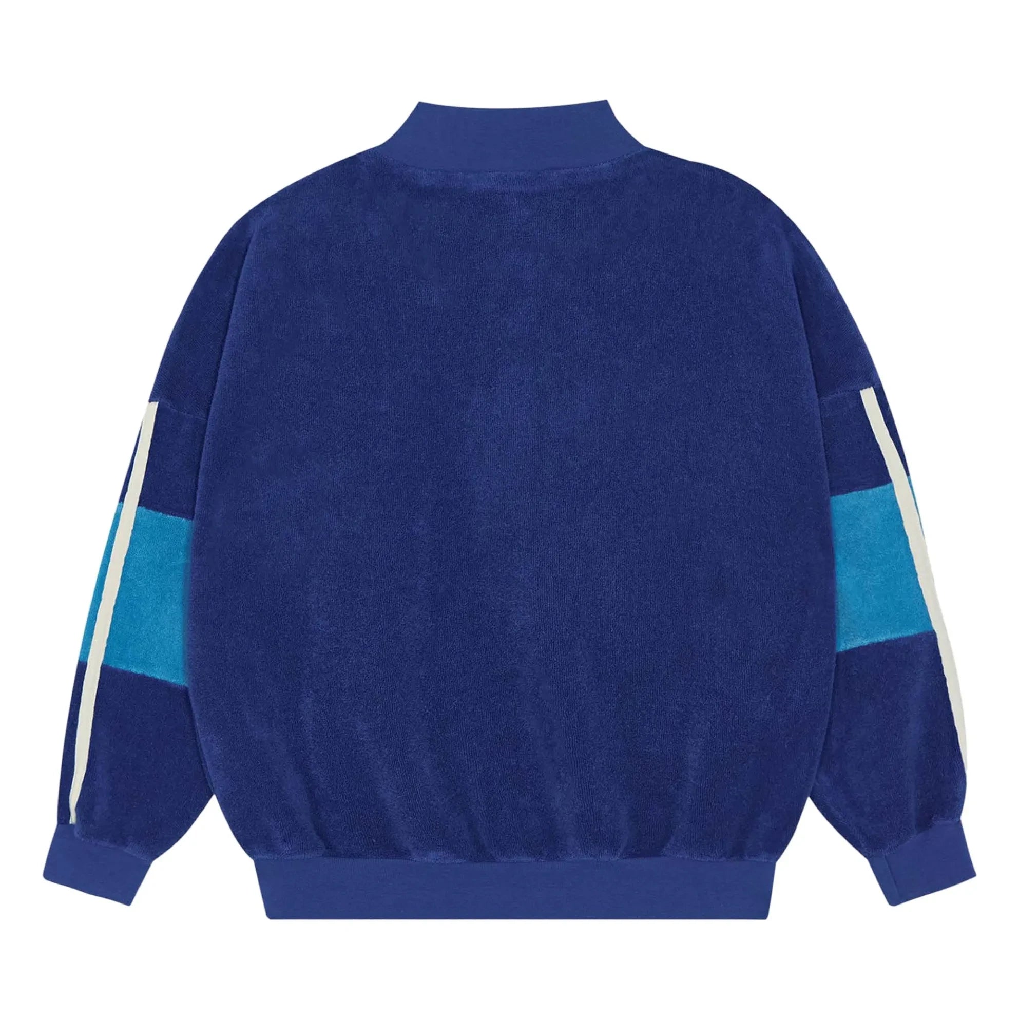 The Campamento - Color-Blocked Terry Zip-Up Sweat Top | Navy Blue