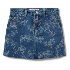Sofie Schnoor - Cally Denim Floral Mini Skirt | Denim Blue