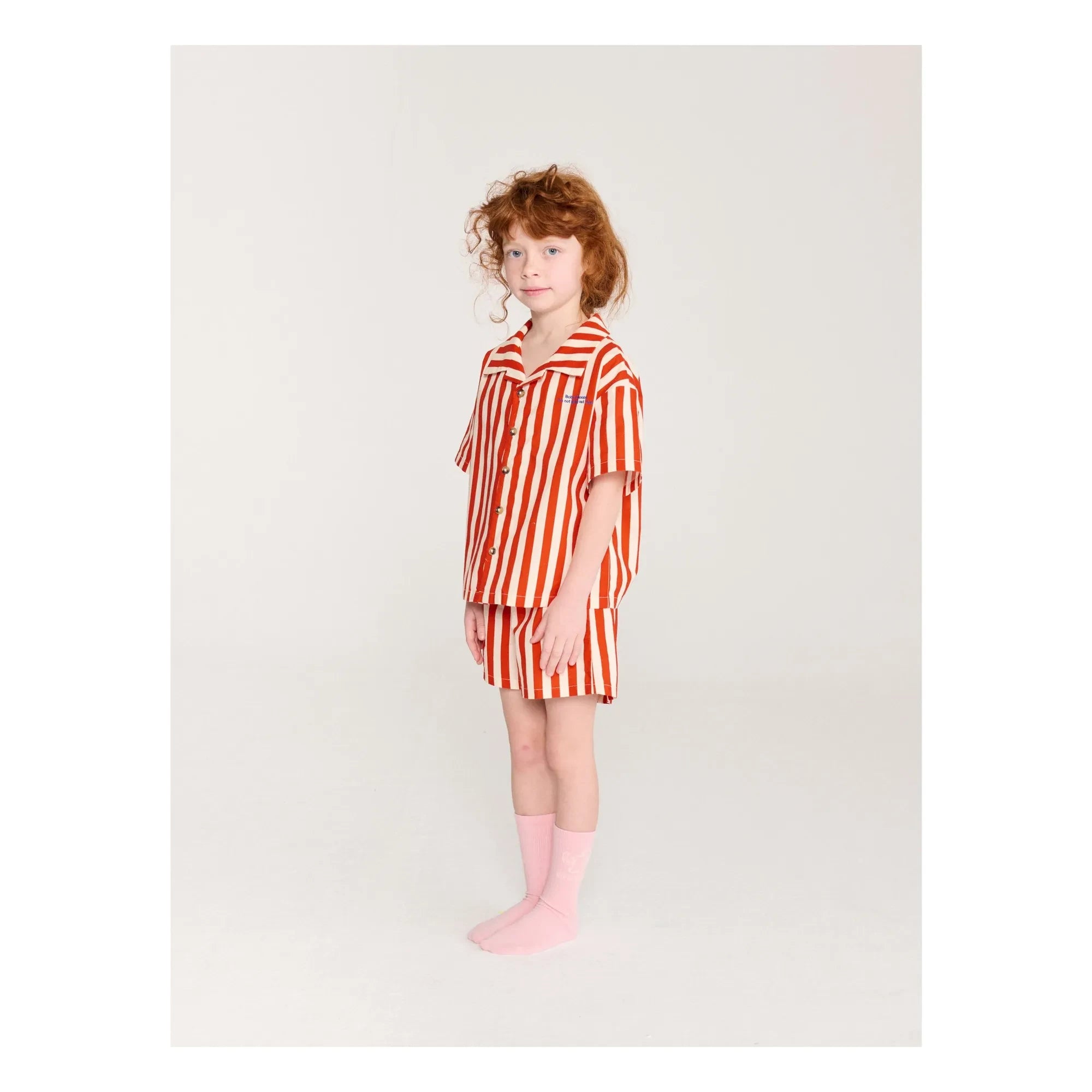 Bobo Choses - Striped Organic Cotton Shirt and Shorts Set | Red