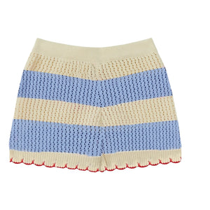 Mipounet - Striped Vita Crochet Shorts | Blue