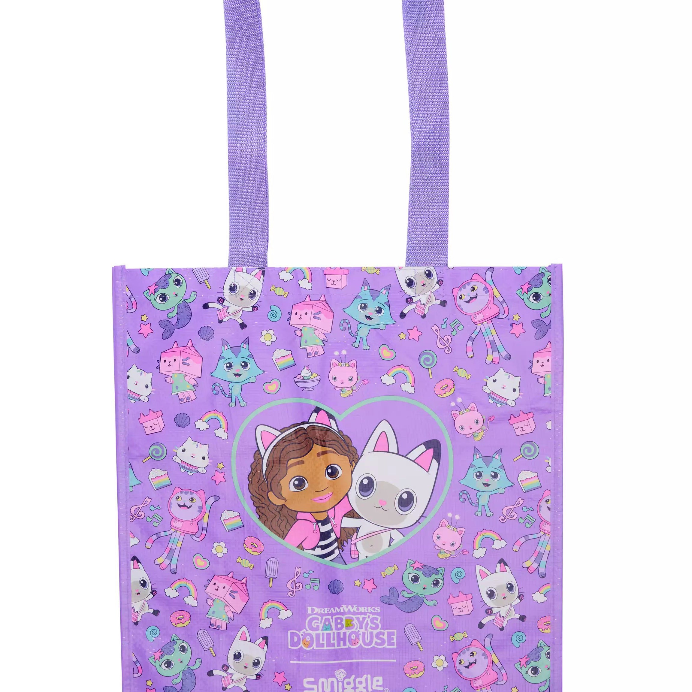Smiggle - Gabbys Dollhouse Orta Boy Yeniden Kullanabilir El Çantası-Dinossi