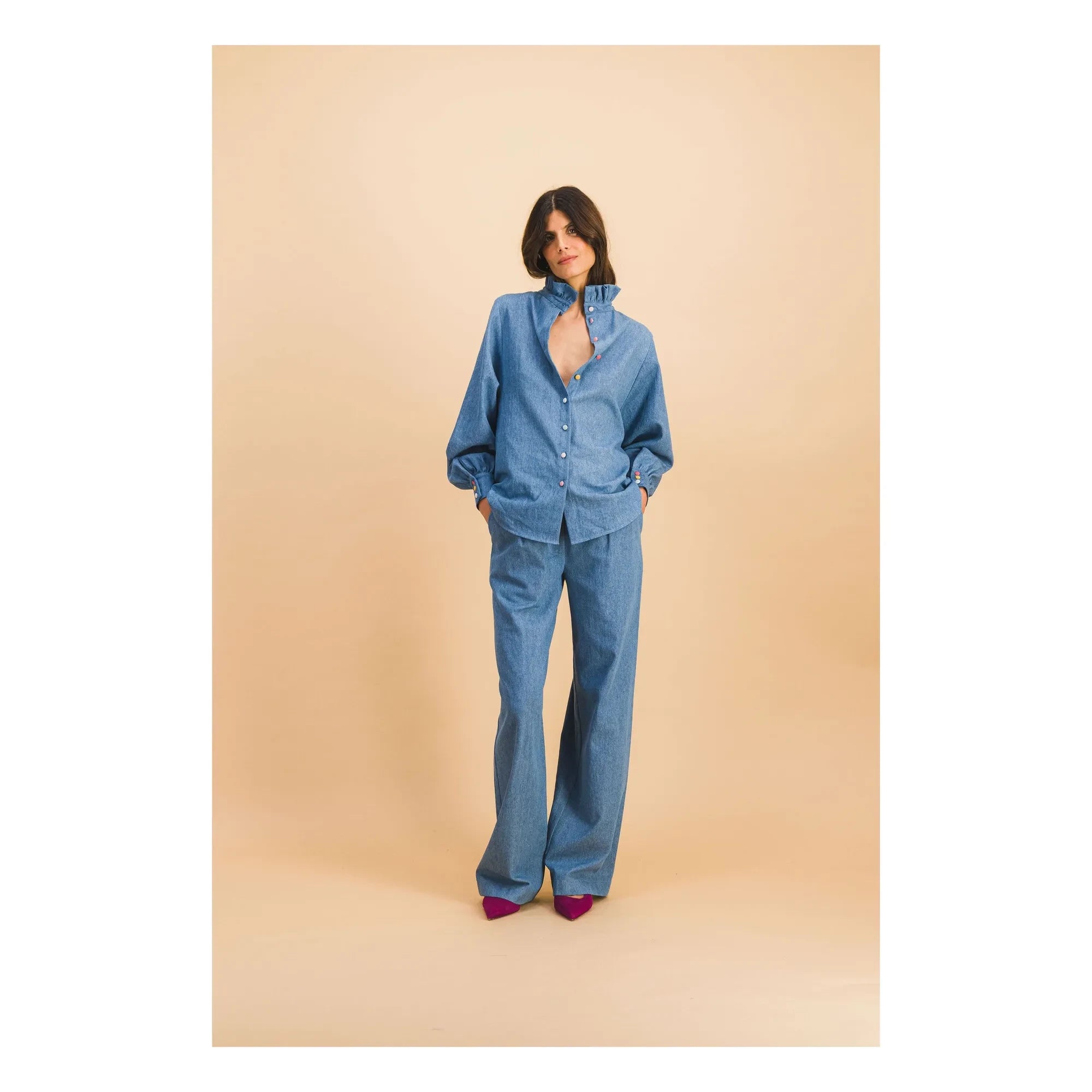 Elise Chalmin - Josette Cotton Shirt | Blue