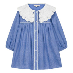 Louise Misha - Hyacinte Organic Cotton Dress | Denim Blue
