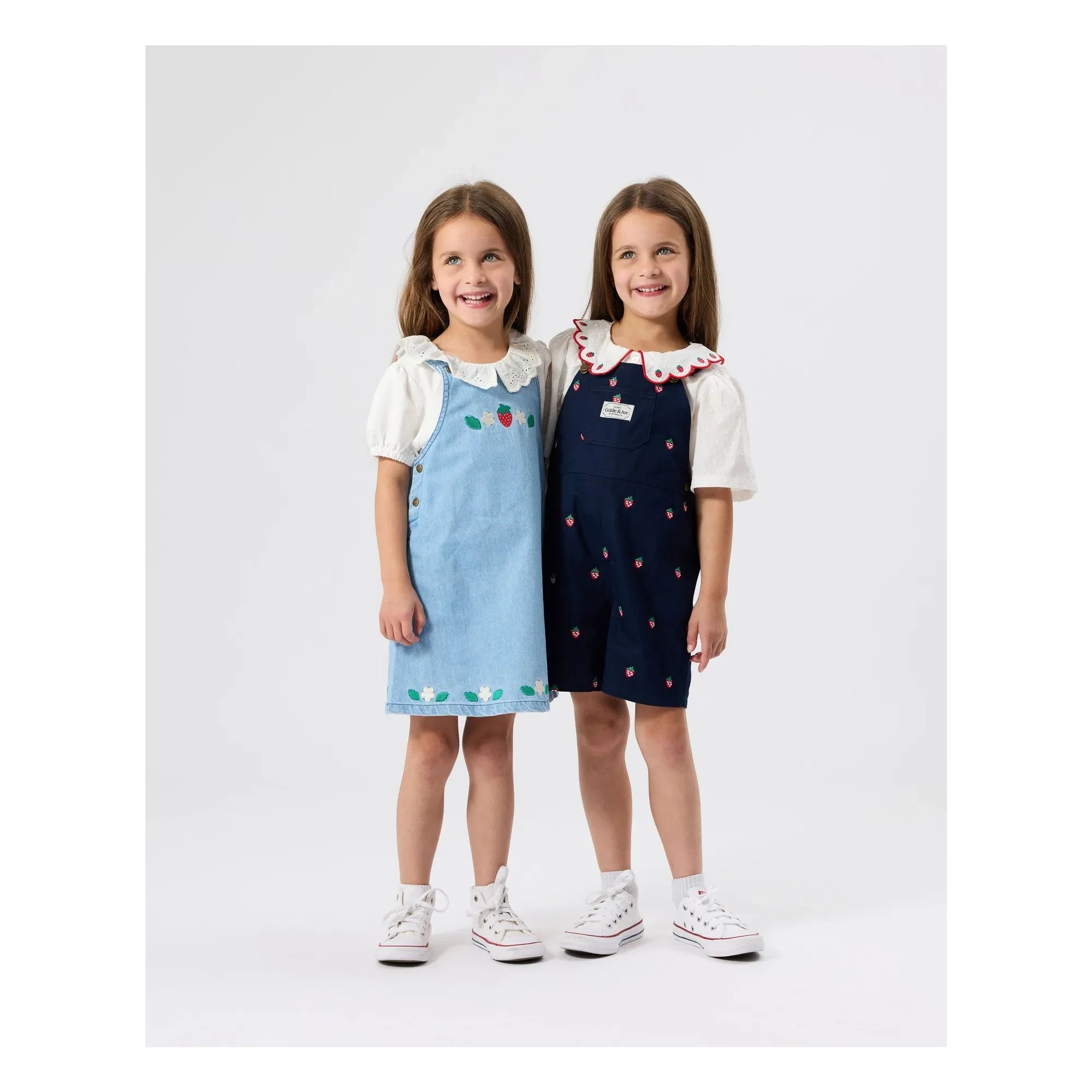 Goldie + Ace - Strawberry Denim Apron Dress | Blue