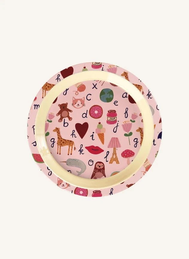 Rice - ABC Melamine Plate | Light Pink