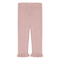 FUB - Thin Knit Organic Cotton Ruffled Leggings | Light Pink