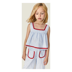 Mipounet - Pauline Vichy Pants | Blue