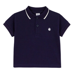 Petit Bateau - Organic Cotton Baby Polo T-Shirt | Night Blue