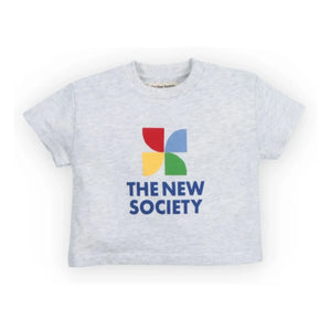 the new society - Baby Logo T-Shirt | Grey Melange