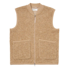 Universal Works - Sleeveless Zip-Up Vest | Brown
