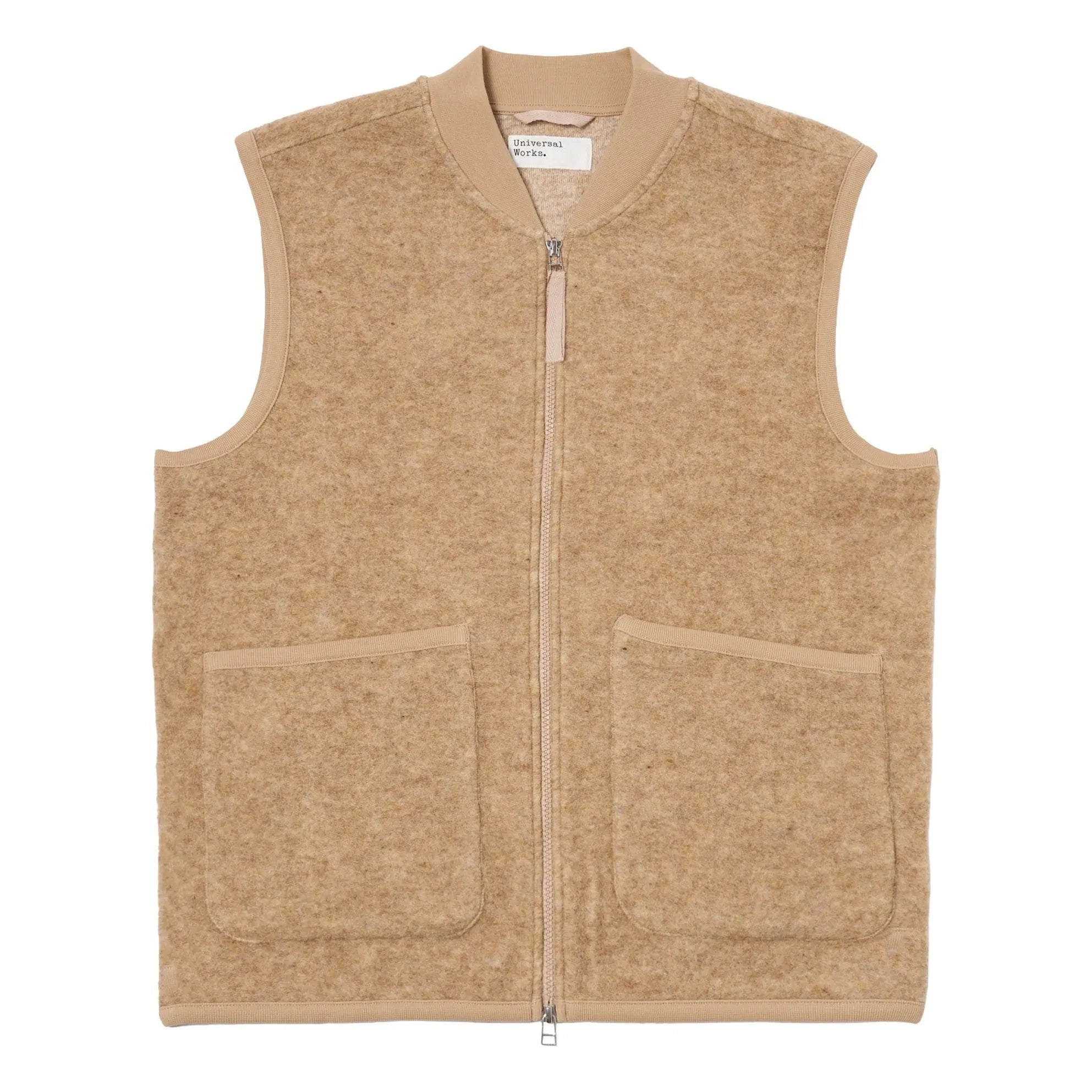 Universal Works - Sleeveless Zip-Up Vest | Brown