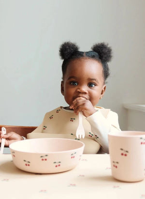 Konges Sløjd - Cherry Colored Silicone Bibs - Set of 2