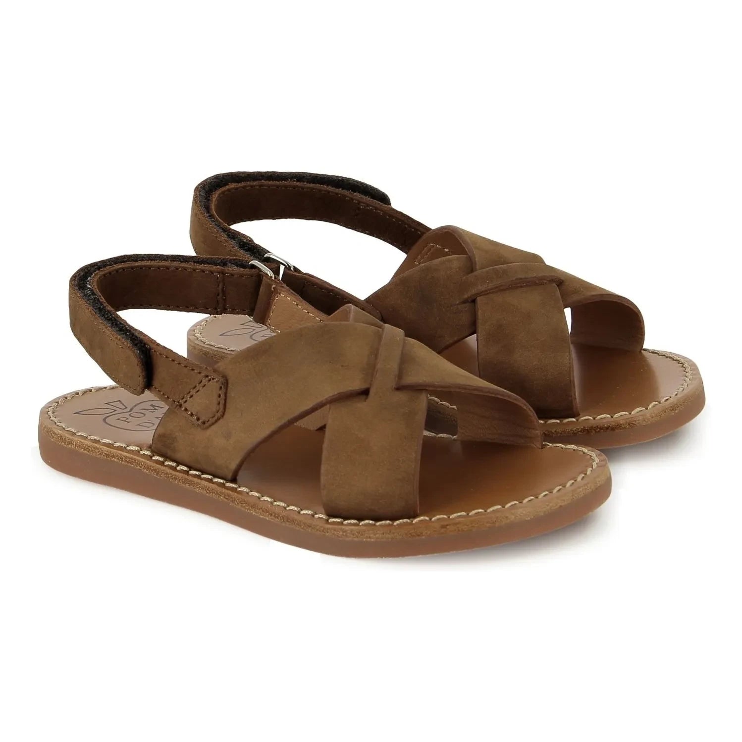 Pom d'Api - Sandaletler Beach-Stitch Çapraz | Kahverengi