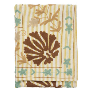 Madam Stoltz - Suzani embroidered decorative throw | Yellow