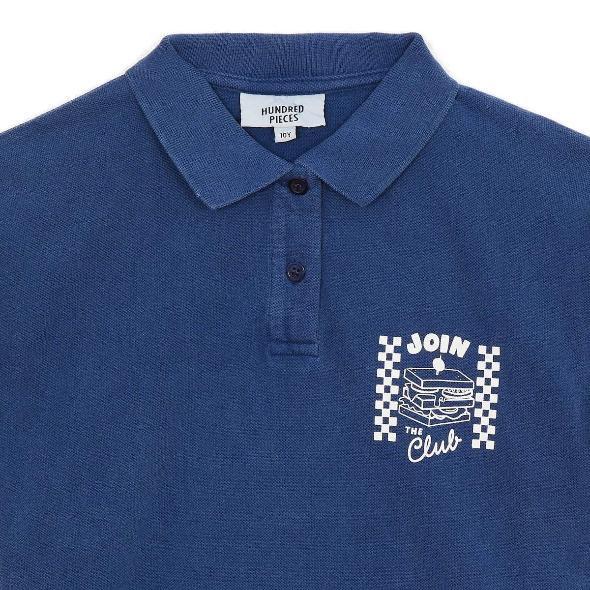 Hundred Pieces - Ozzie Club Sandwich Organic Cotton Polo T-Shirt | Night blue