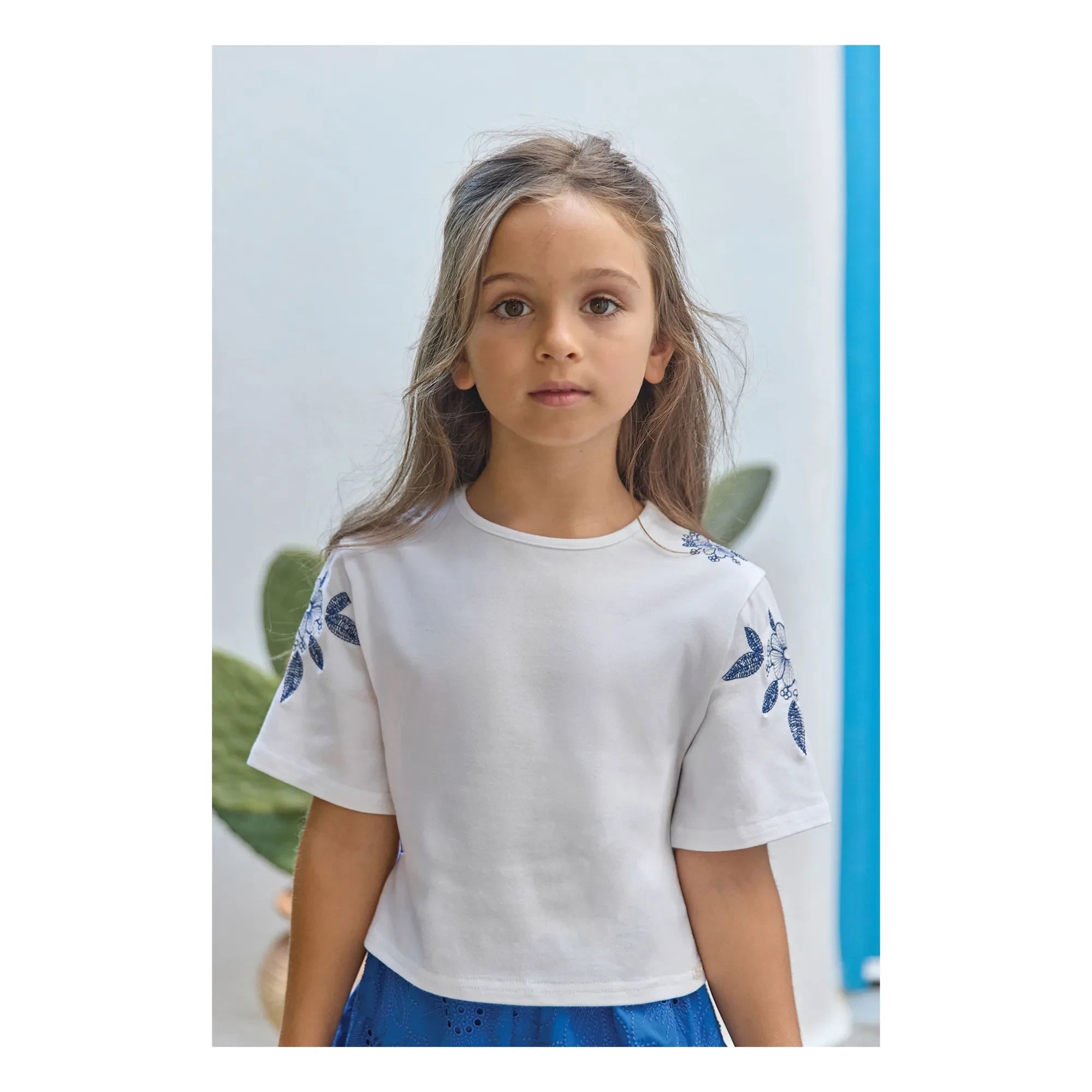Tartine et Chocolat - Embroidered Flower T-Shirt | White
