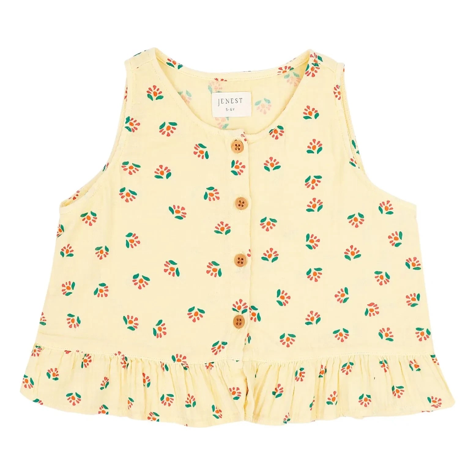 Jenest - Sofie Floral Organic Cotton Top | Pale Yellow