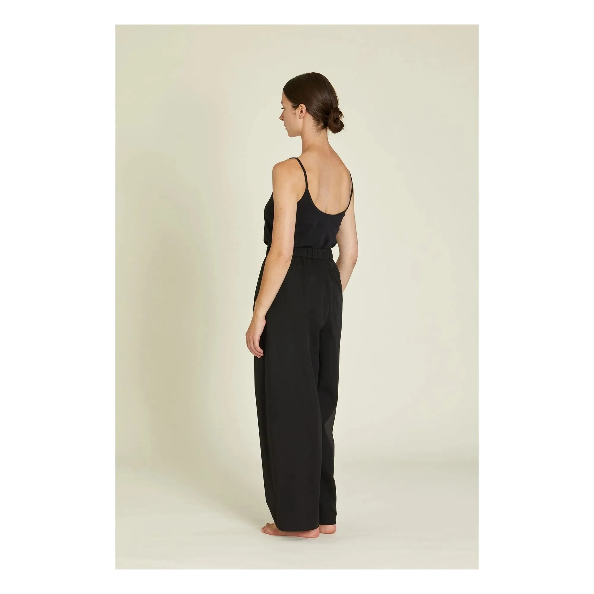 Black Crane - Organic Cotton Poplin Drawstring Pants | Black