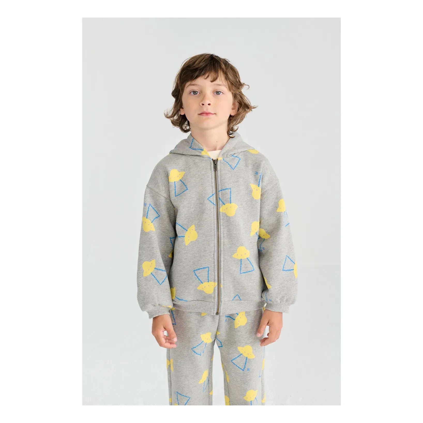 Bobo Choses - Organic Cotton Saucer Hooded Sweatshirt | Heather Grey