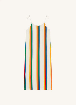 The Animals Observatory - Hummingbird Striped Dress | White