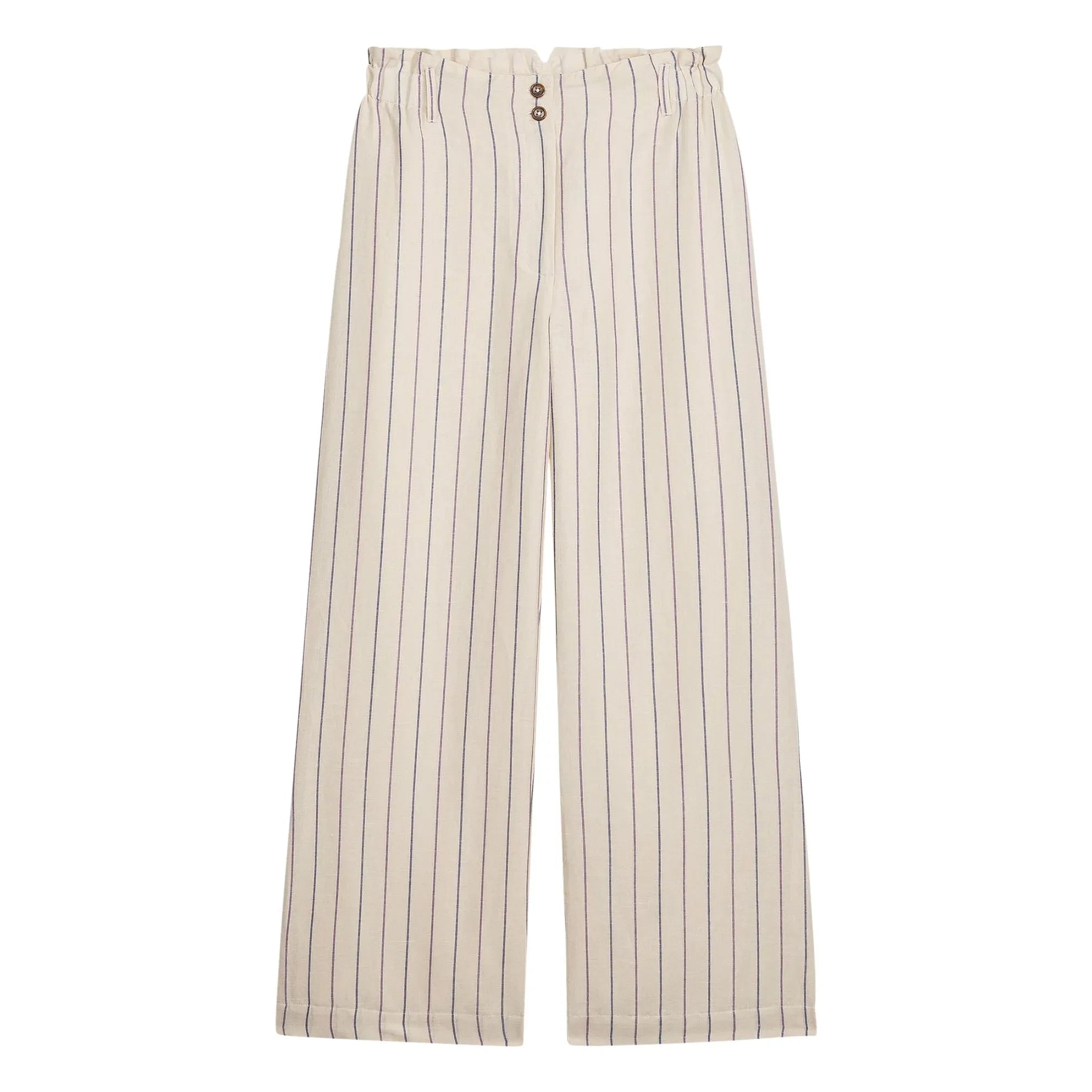 Louise Misha - Abuela Striped Linen and Cotton Pants | Cream